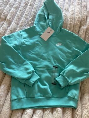 Nike Teal Crewneck Hoodie with White Logo